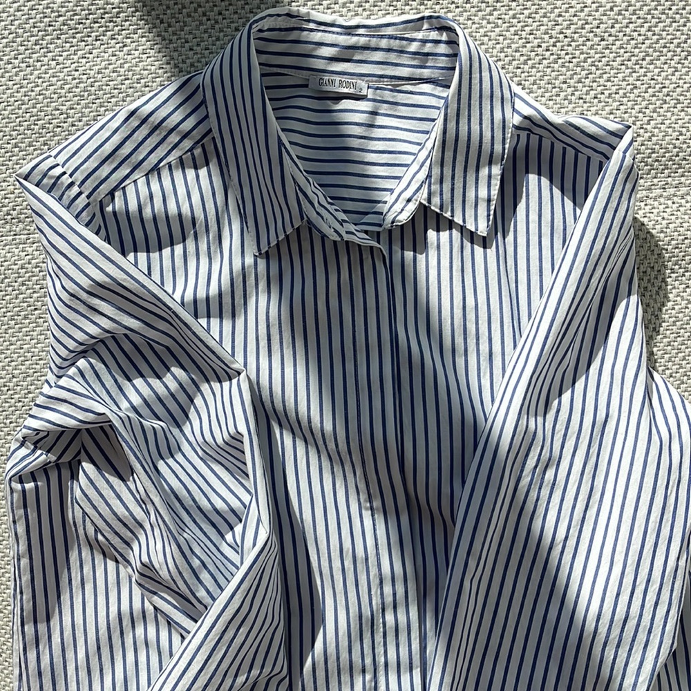 Striped shirt.